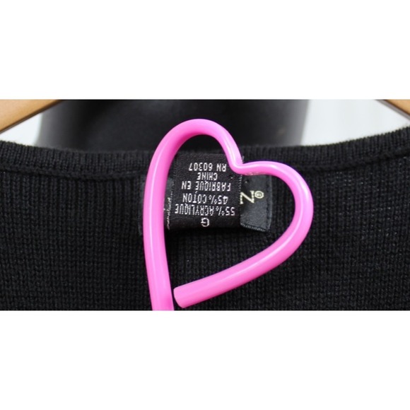 Reunion Sweater Vest Mens Large  Black V-Neck Cotton Acrylic Solid Stripe Design - Picture 5 of 6